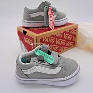 Vans ComfyCush Old Skool Size 5 Toddler Gray White New With Tags